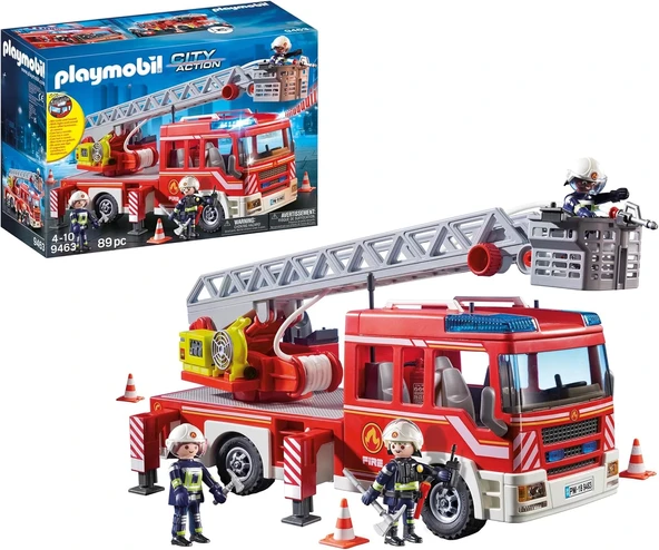 PLAYMOBIL City Action 9463 ışıklı ve sesli, merdivenli itfaiye aracı ürün görseli 1