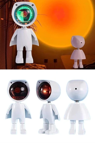 Astronot Işık Projektörü Gökkuşağı Projeksiyon Gece Lambası Hediyelik ürün görseli 1