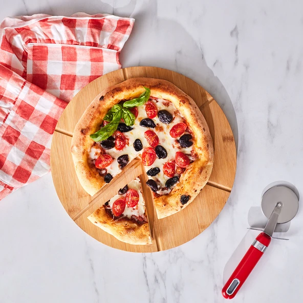 Karaca Bambu Lezza Pizza Kesme Tahtası ve Sunumluk - Resim 2