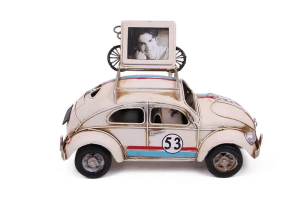 Dekoratif Metal Araba Çerçeveli Vintage Ev Ofis Hediyelik ürün görseli 1