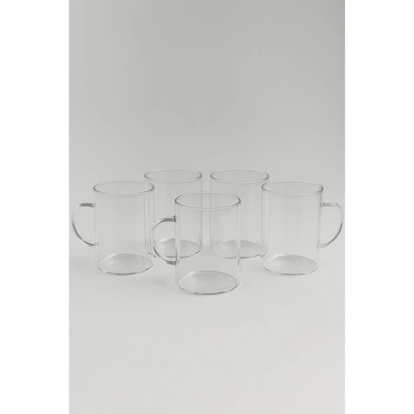 6'lı Çay Kupa Seti, Borosilikat Cam Kupa, 200 ml - Resim 2