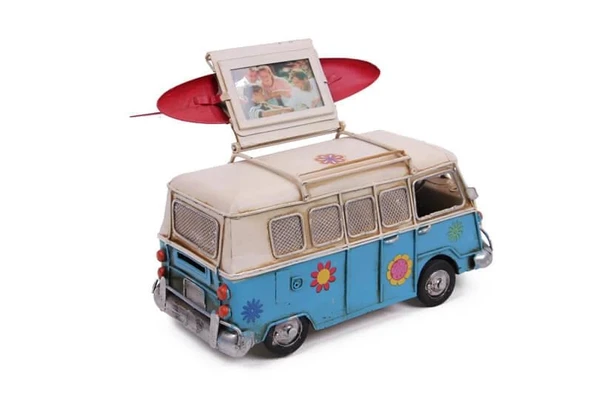Dekoratif Metal Minibüs Çerçeveli ve Kumbaralı Hediyelik - Resim 3
