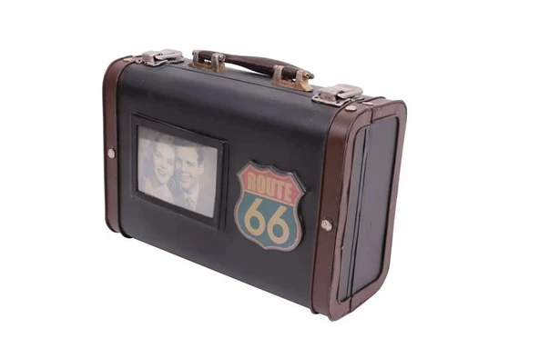 Dekoratif Metal Bavul Çerçeveli Vintage Hediyelik - Resim 2