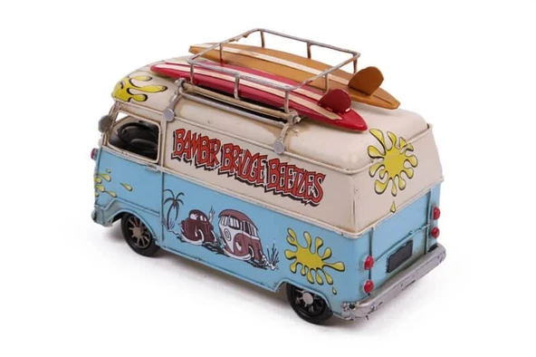 Dekoratif Metal Minibüs Kalemlik ve Çerçeveli Hediyelik - Resim 5