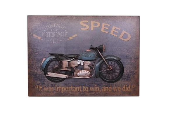 Motorsiklet Tablo Pano Dekoratif Vintage Ev Ofis Hediyelik ürün görseli