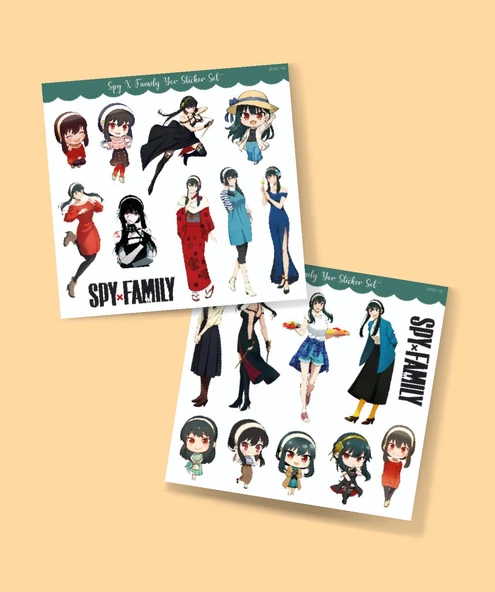 Yor 2Li Sticker Seti -Spy X Family Parlak Kağıt -çıkartma -süsleme -anime etiket - 2
