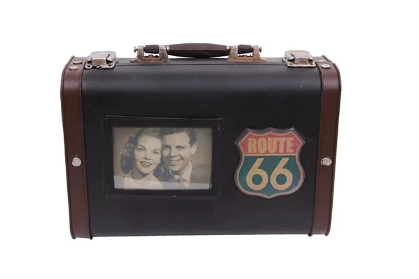 Dekoratif Metal Bavul Çerçeveli Vintage Hediyelik - Resim 3