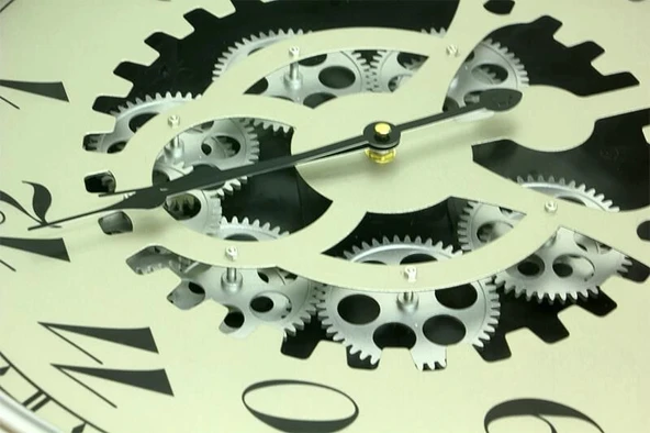 Saat Çarklı Askılı Duvar Saati Dekoratif Ev Ofis Hediyelik - Resim 4