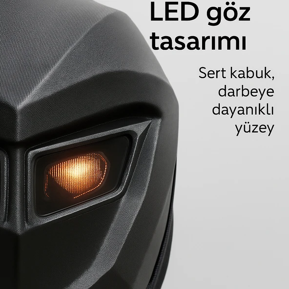 Led Gözlü Motor Sırt Çantası, Ledli Sırt Çantası, Telefon Kontrol / Kask Taşıma Çantası - 3