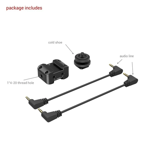SmallRig 2996 Kablosuz Mikrofon için İkisi bir Arada Braket - Resim 4
