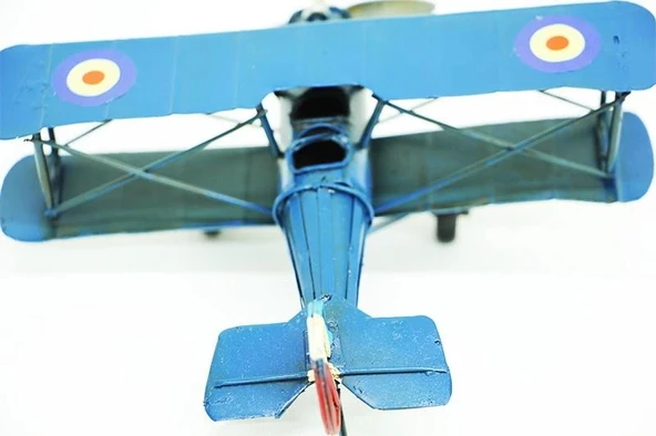 Dekoratif Metal Uçak Çift Kanatlı Biblo Dekoratif Hediyelik - Resim 4