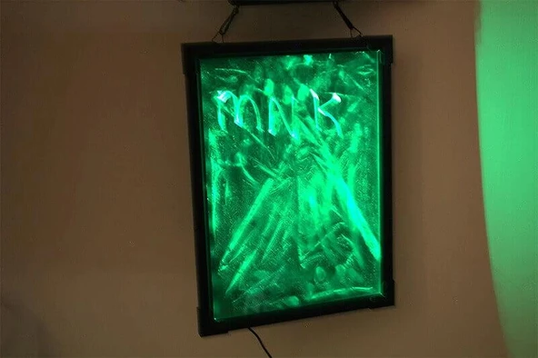 Dekoratif Metal Yazı Tahtası Tabela Okul Tahtası Led Işıklı - 3