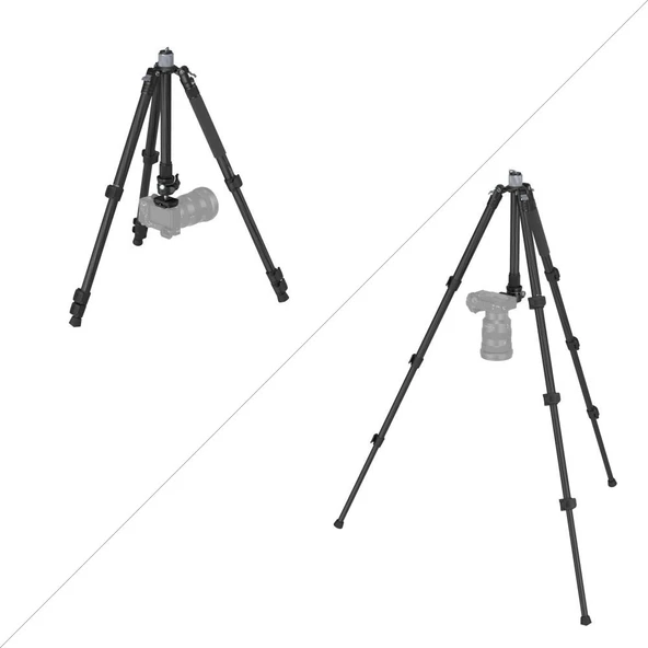 SmallRig 4059 AP-20 Orta Sütunlu  Karbon Fiber Tripod - Resim 5