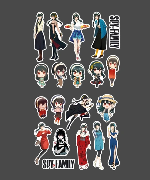 Yor 2Li Sticker Seti -Spy X Family Parlak Kağıt -çıkartma -süsleme -anime etiket - 3