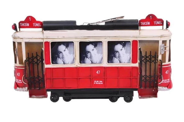 Dekoratif Metal Çerçeve Tramvay Temalı Vintage Hediyelik ürün görseli 1