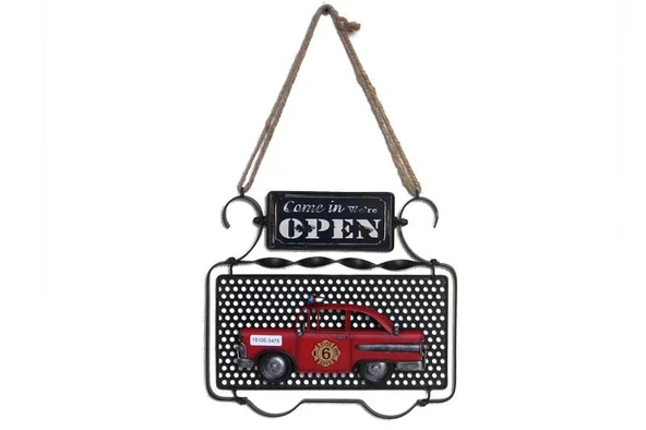 Dekoratif Metal Kapı Yazısı Araba Dekorlu Vintage Hediyelik ürün görseli