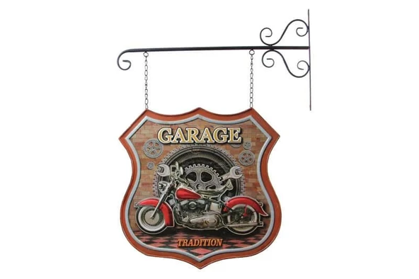 Dekoratif Çift Yönlü Motor Temalı Ferforje Askı Hediyelik ürün görseli