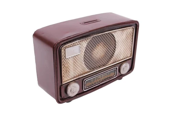 Dekoratif Metal Radyo Kumbaralı Vintage Hediyelik - Resim 2