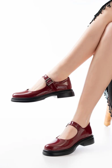 YSN-4422 Bordo Kroko Topuklu Kadın Çizme - 5