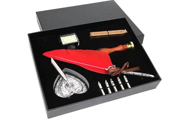 Divit Hokka Mühür Ve Tüylü Kalem Seti Hediyelik - Resim 2