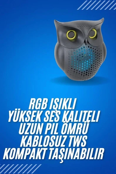 Siyah Bluetooth Hoporlör Baykuş Speaker Bluetooth 5.0 Bağlantılı ürün görseli