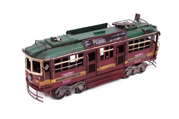 Dekoratif Metal Piccaso Treni Vintage Biblo Hediyelik - Resim 3