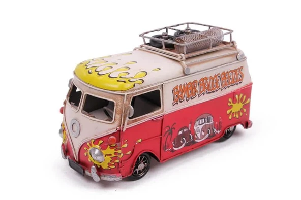 Dekoratif Metal Minibüs Çerçeveli ve Kumbaralı Hediyelik - Resim 4