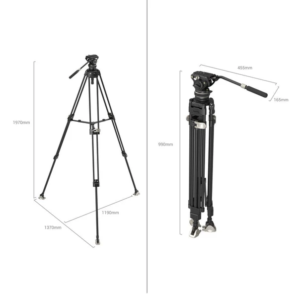 SmallRig 3989 AD-100 Video Kamera Karbon Fiber Tripod Kiti - 7