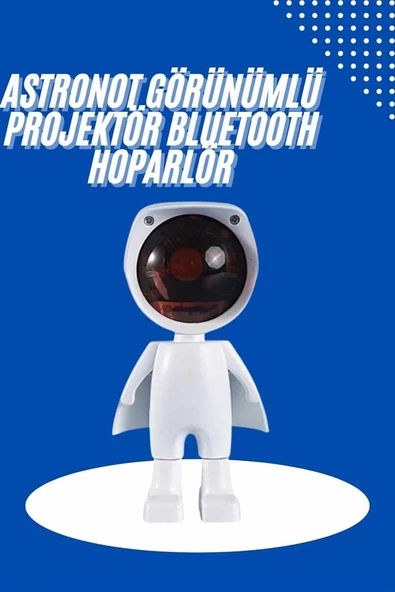 Astronot Işık Projektörü Gökkuşağı Projeksiyon Gece Lambası Hediyelik - Resim 2
