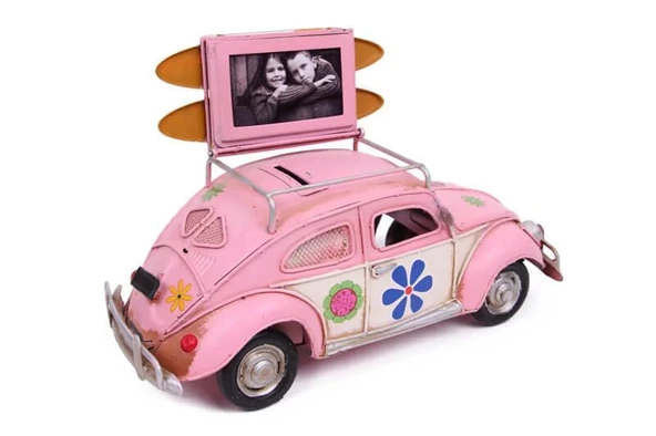 Dekoratif Metal Araba Çerçeveli ve Kumbaralı Hediyelik - Resim 3