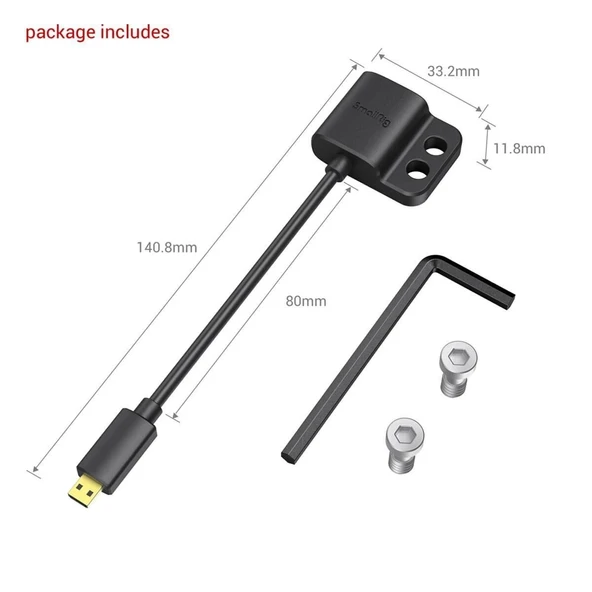 SmallRig 3021 Ultra Slim 4K HDMI Adaptör Kablosu (D - A) - Resim 3