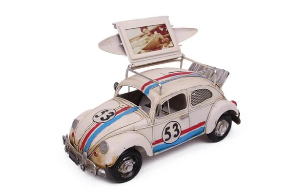 Dekoratif Metal Araba Çerçeveli ve Kumbaralı Hediyelik - Resim 2