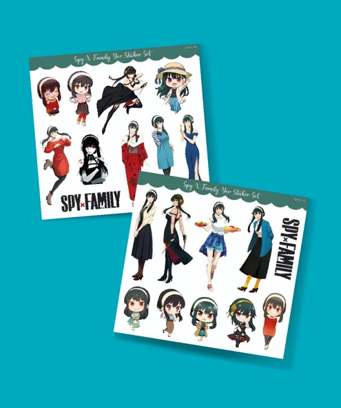 Yor 2Li Sticker Seti -Spy X Family Parlak Kağıt -çıkartma -süsleme -anime etiket