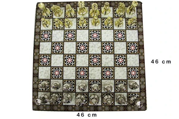 Satranç Taşı Zamak Kutulu Satranç Takımı Seti Hediyelik - Resim 5