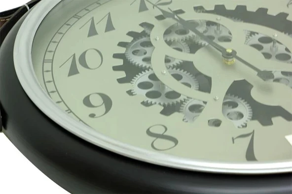 Saat Çarklı Askılı Duvar Saati Dekoratif Ev Ofis Hediyelik - Resim 3