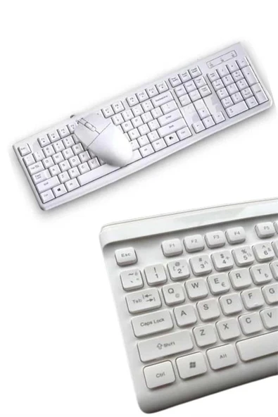 Kablosuz Klavye Mouse Seti Beyaz Q Klavye Tüm Cihazlara Uyumlu ürün görseli 1