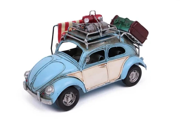 Dekoratif Metal Araba Çerçeveli ve Tenteli Vintage Hediyelik - Resim 4