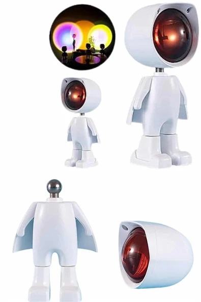 Projeksiyon Güneş Lambası Astronot Gün Batımı Projektör LED Işıklı - 4