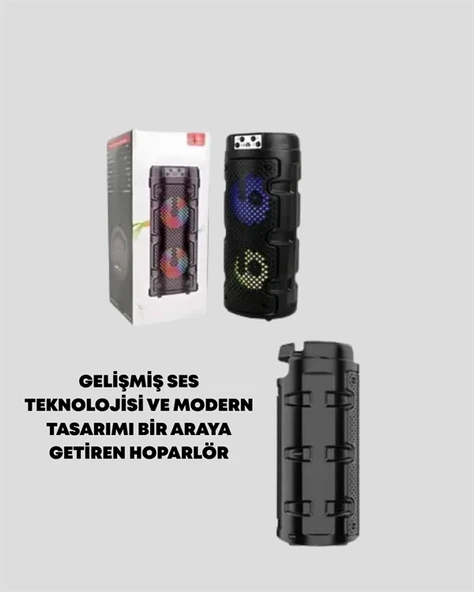 Kompakt Tasarım, Yüksek Ses Performansı – Çoklu Giriş Seçenekli Kablosuz Hoparlör (Bluetooth, USB, SD Kart, AUX) - Resim 3