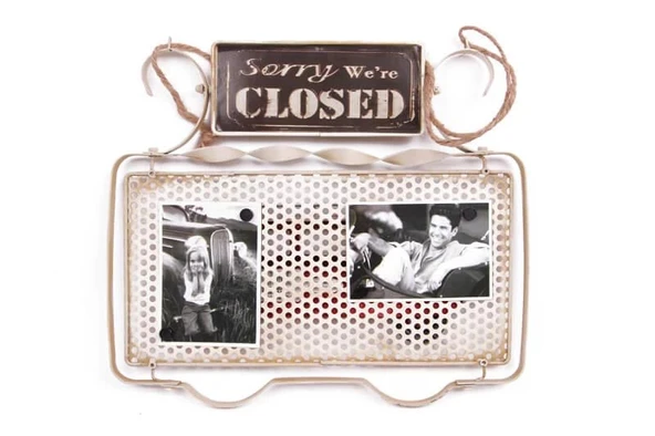 Dekoratif Metal Kapı Yazısı Araba Dekorlu Vintage Hediyelik - Resim 2