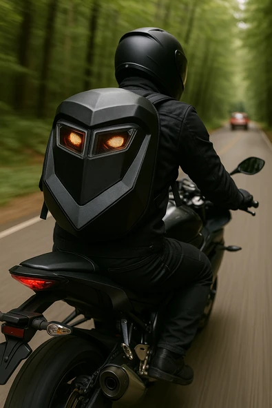 Led Gözlü Motor Sırt Çantası, Ledli Sırt Çantası, Telefon Kontrol / Kask Taşıma Çantası - 2