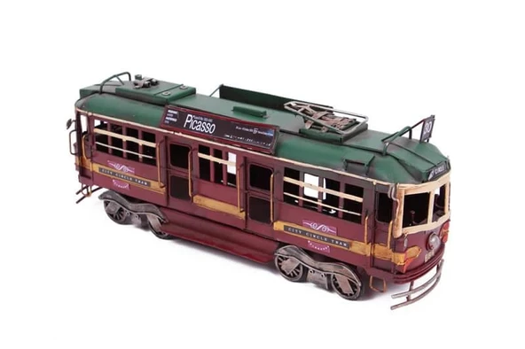 Dekoratif Metal Piccaso Treni Vintage Biblo Hediyelik - Resim 4