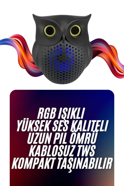 Baykuş Tasarımlı Mini Bluetooth Speaker Yüksek Ses Kaliteli Taşınabilir ürün görseli