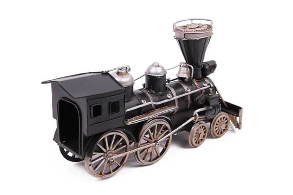 Dekoratif Metal Lokomotif Vintage Dekoratif Ev Ofis Hediyelik - Resim 4