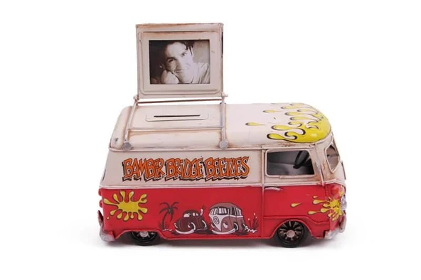 Dekoratif Metal Minibüs Çerçeveli ve Kumbaralı Hediyelik ürün görseli