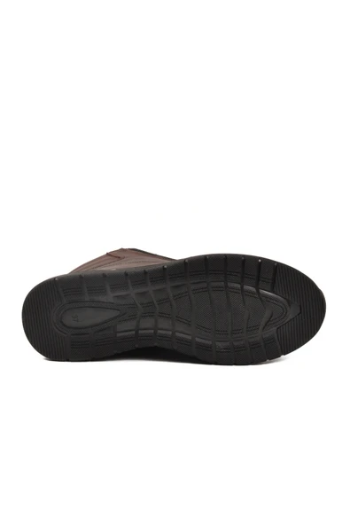 Aspor Kahve Hakiki Deri Fermuarlı Kadın Düz Bot - 5