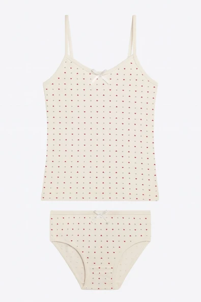 Kız Çocuk Desenli İp Askılı Atlet Şortlu Takım 6'lı Set - Resim 5