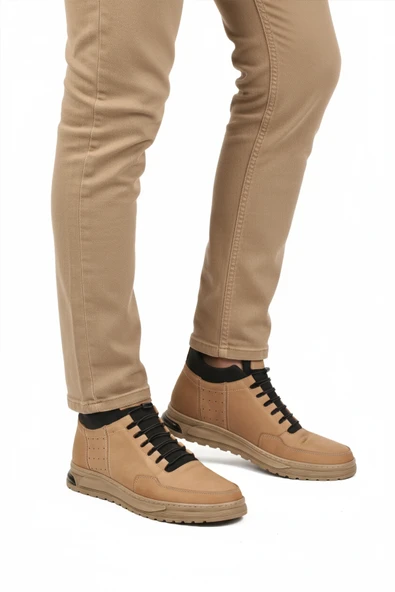 Aspor Kum Nubuk Hakiki Deri İçi Kürklü Erkek Düz Bot ürün görseli