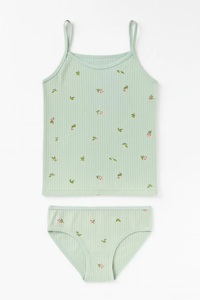 Kız Çocuk Derby İp Askılı Atlet Külotlu Takım 6'lı Set - Resim 3