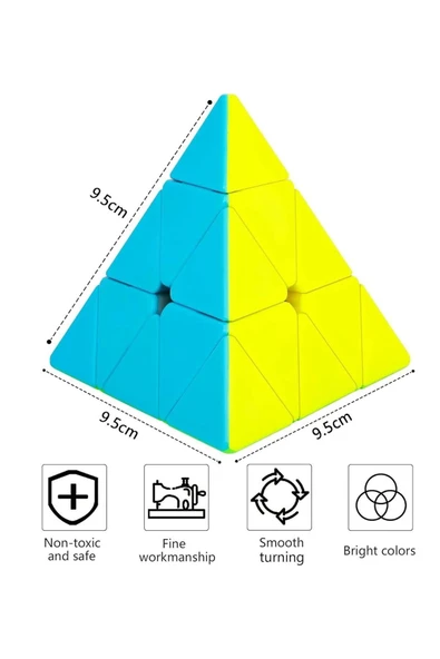 Profesyonel 3x3 Speed Piramit Üçgen Zeka Küpü - 1